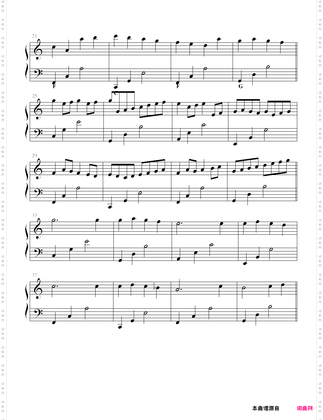 卡农●初学版c调