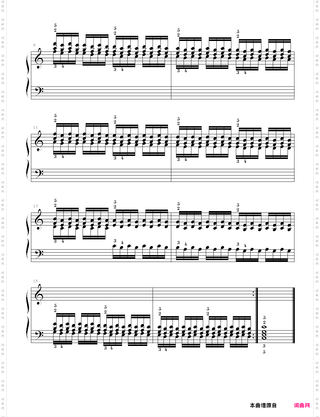 哈农钢琴练指法55