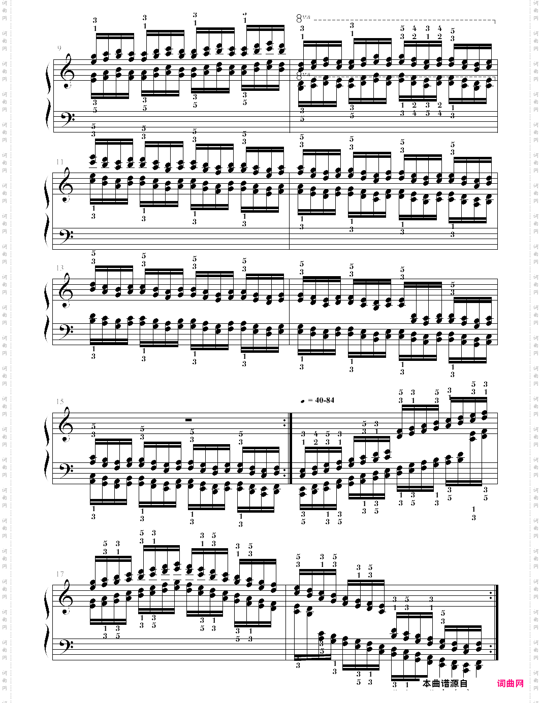 哈农钢琴练指法50-1-三度音