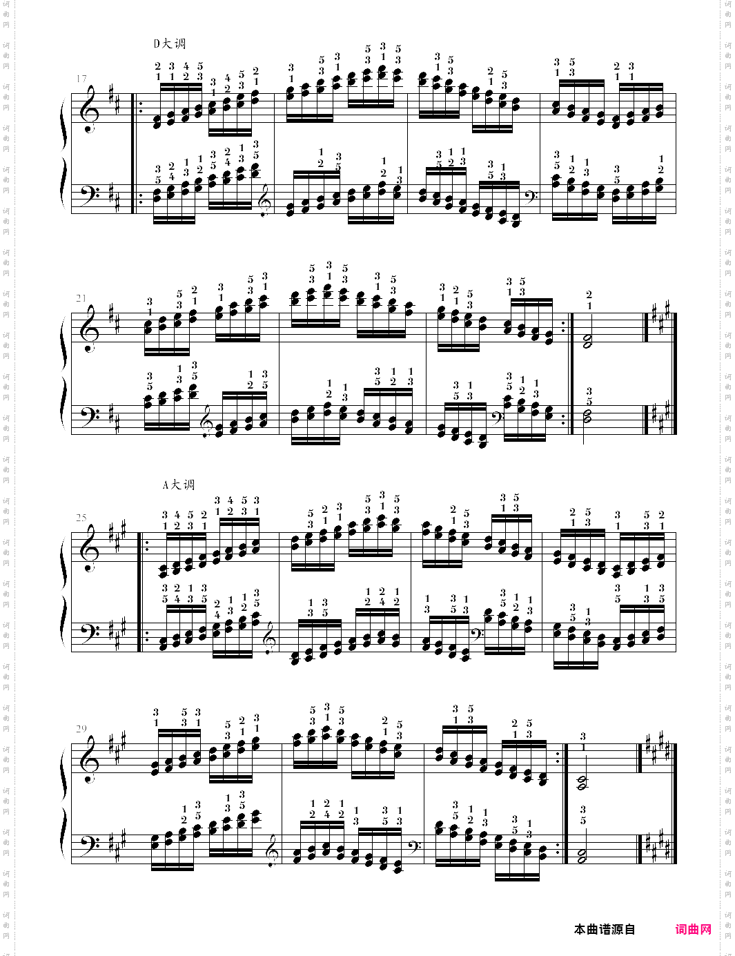 哈农钢琴练指法52