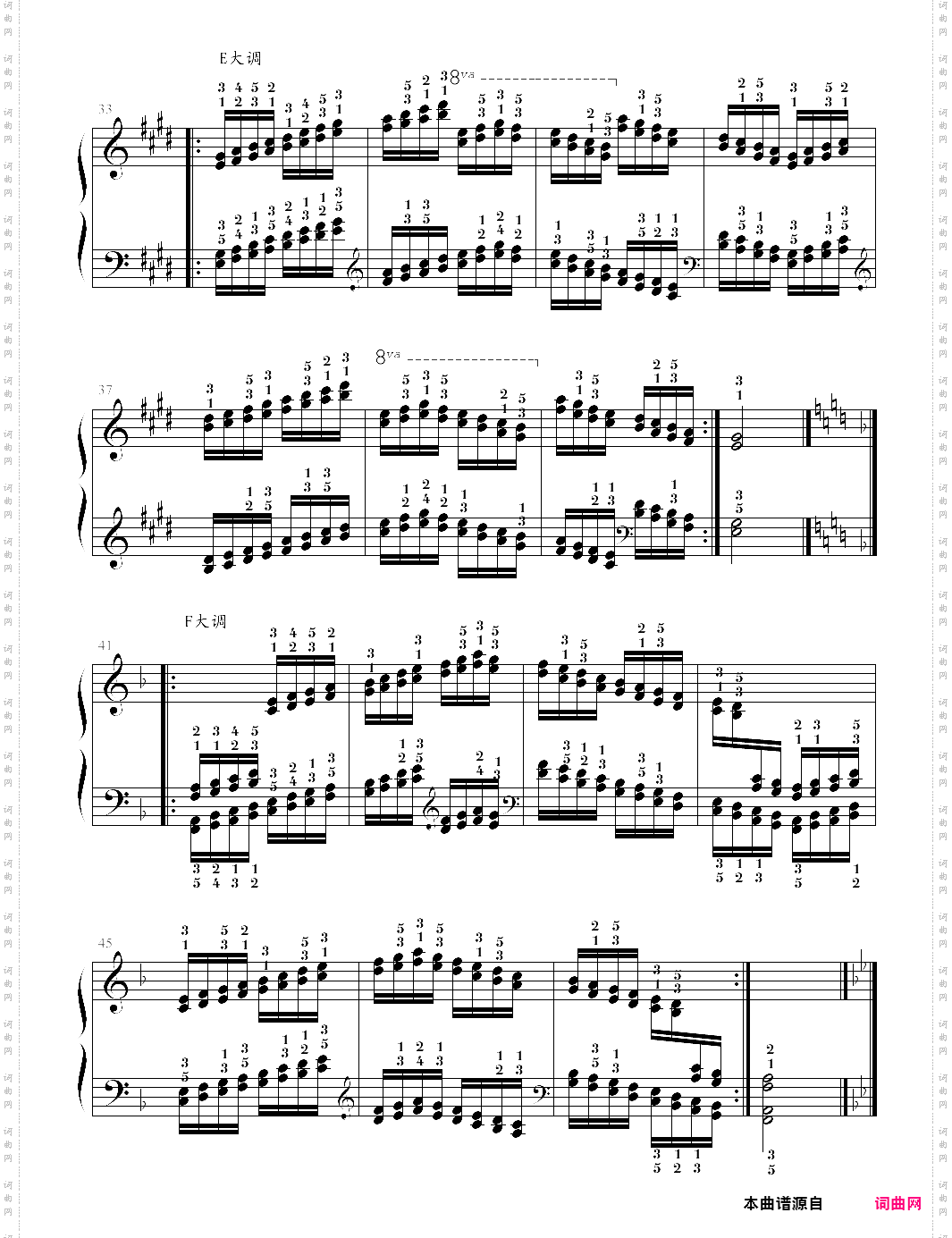 哈农钢琴练指法52