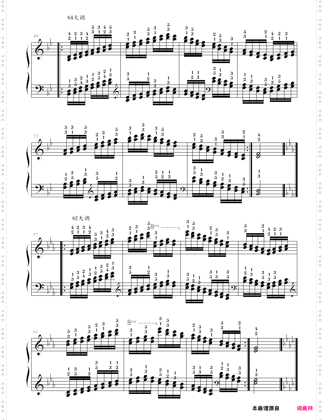 哈农钢琴练指法52