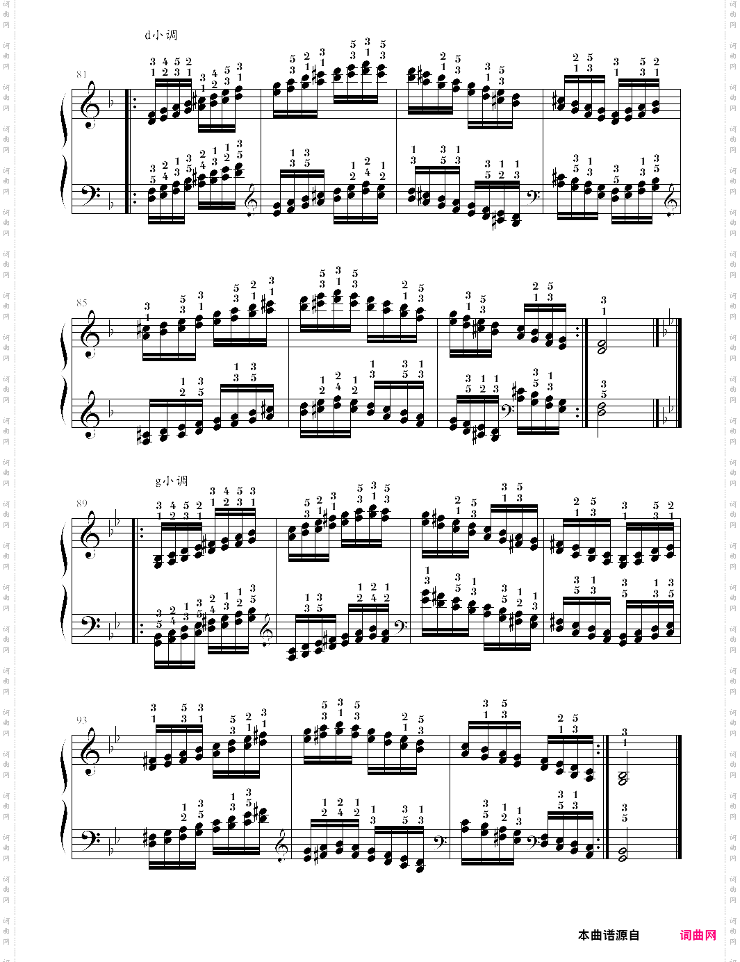 哈农钢琴练指法52