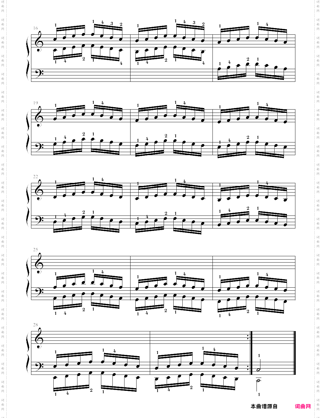 哈农钢琴练指法34