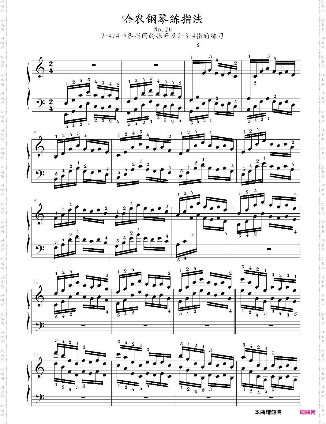 哈农钢琴练指法20