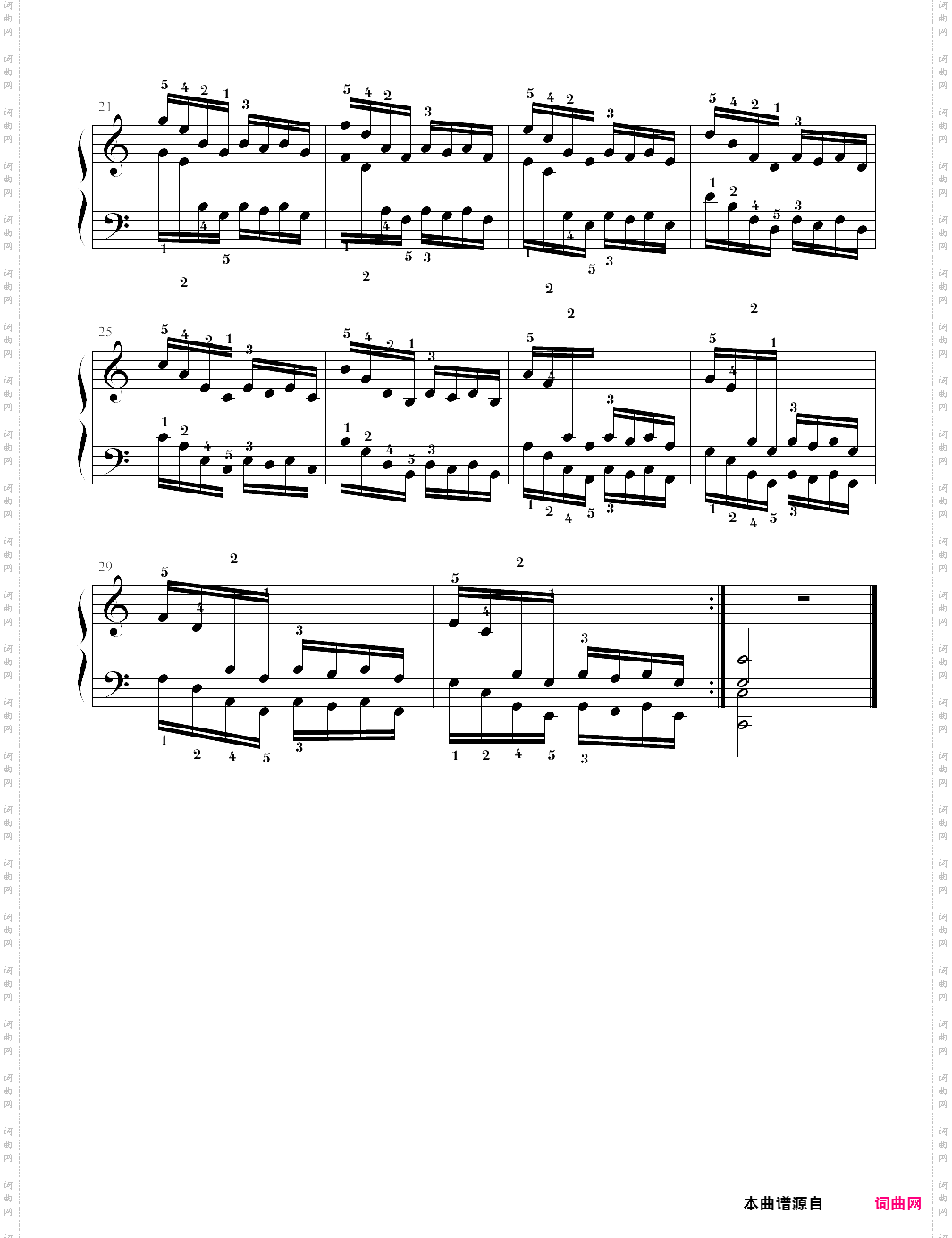 哈农钢琴练指法20