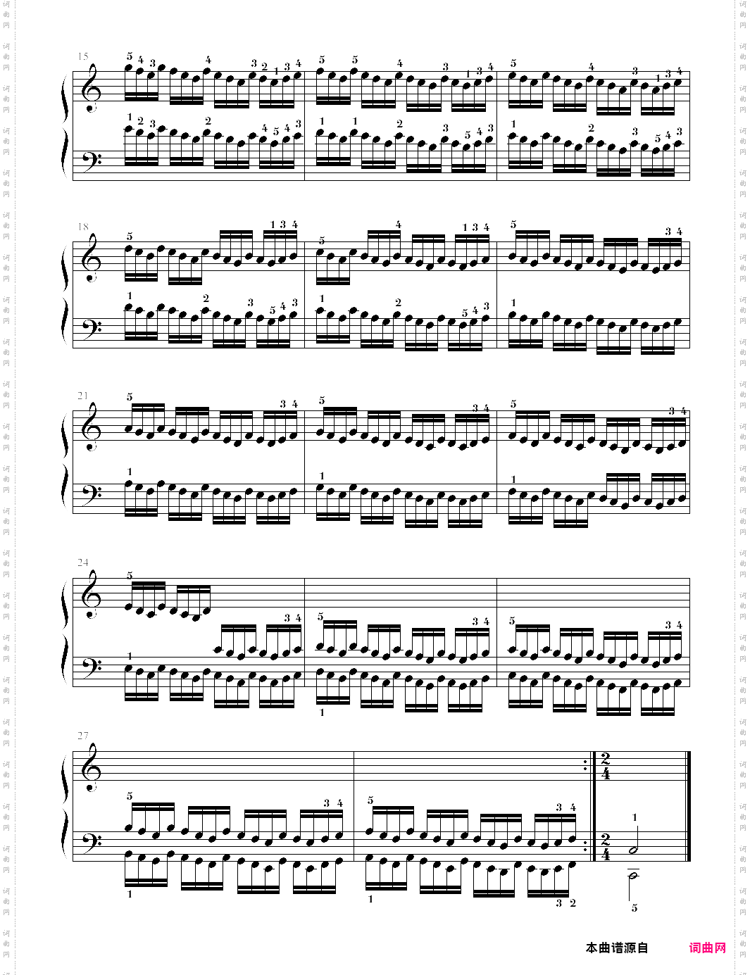 哈农钢琴练指法25