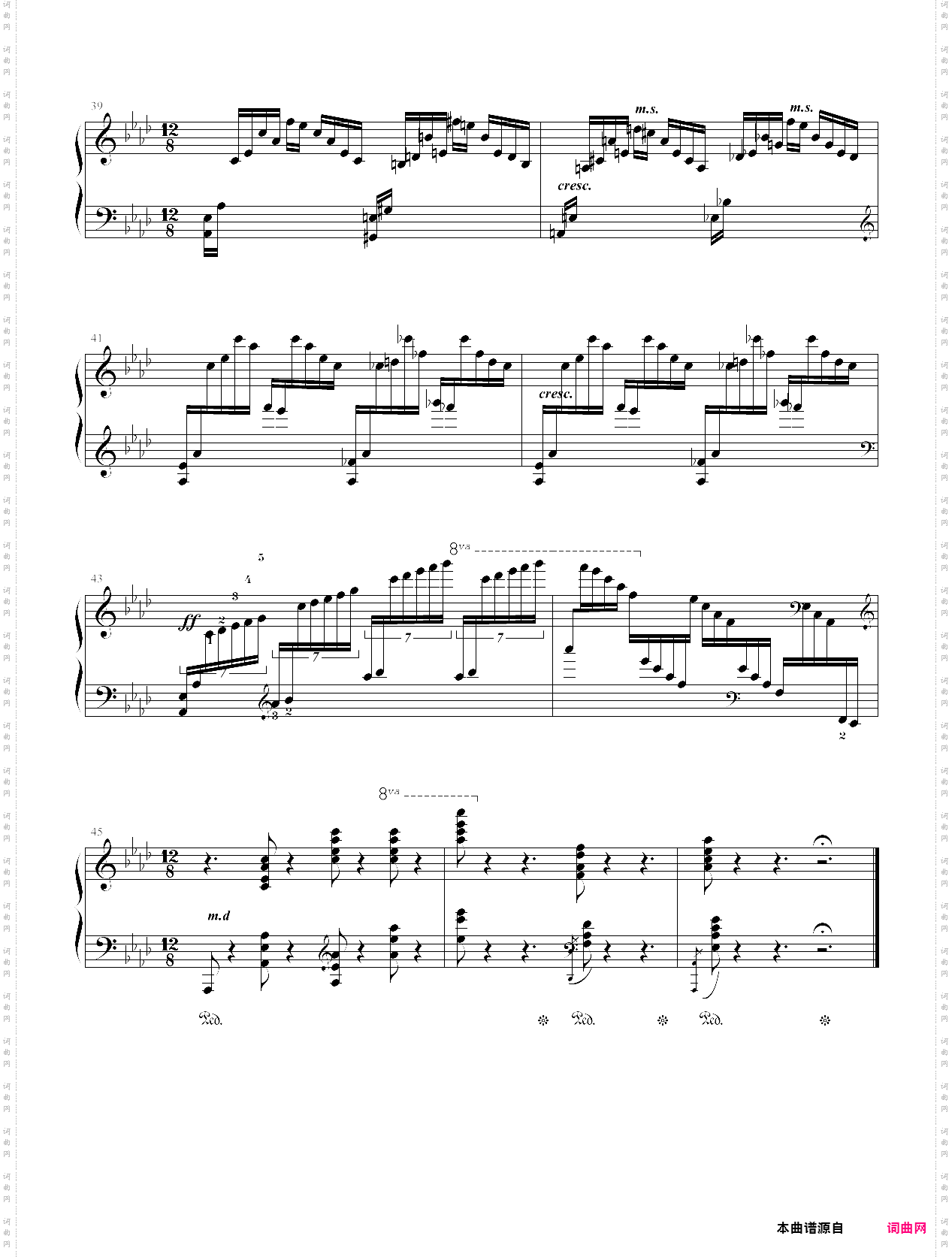 257·第九级规定曲目a组莫什考夫斯基练习曲no·11-中国音乐学院钢琴考级全国通用教材第二套