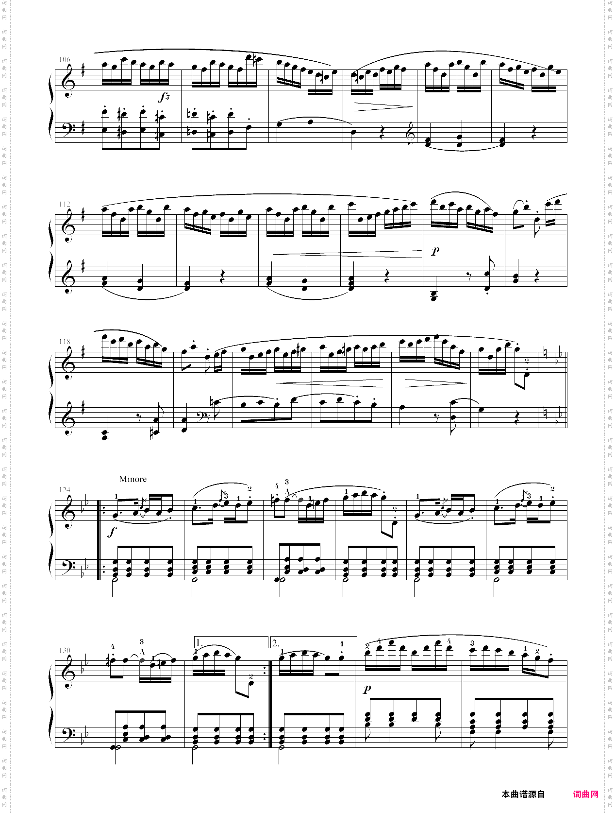 219·第八级规定曲目b组吉普赛回旋曲-中国音乐学院钢琴考级全国通用教材第二套
