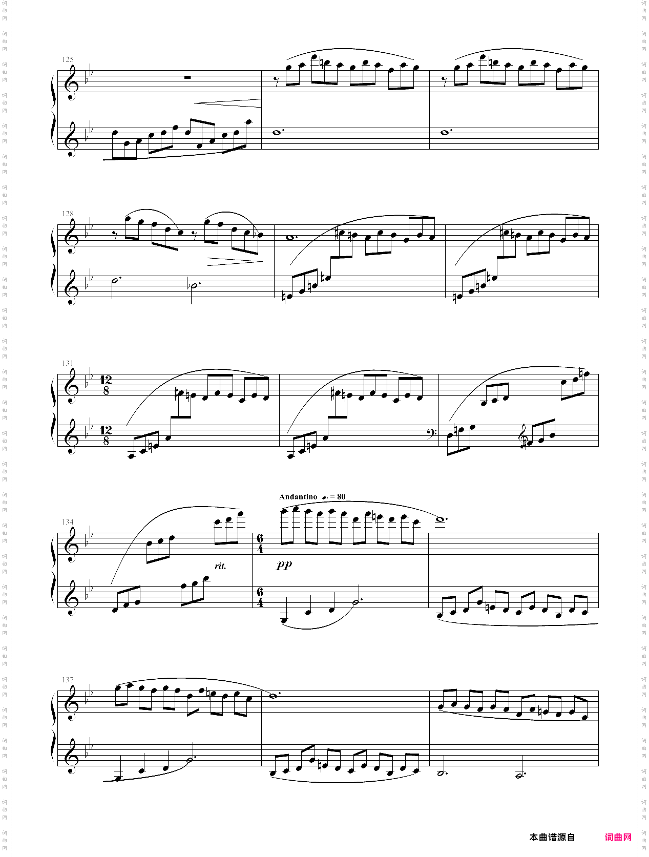 282·第十级中外名曲山泉-中国音乐学院钢琴考级全国通用教材第二套