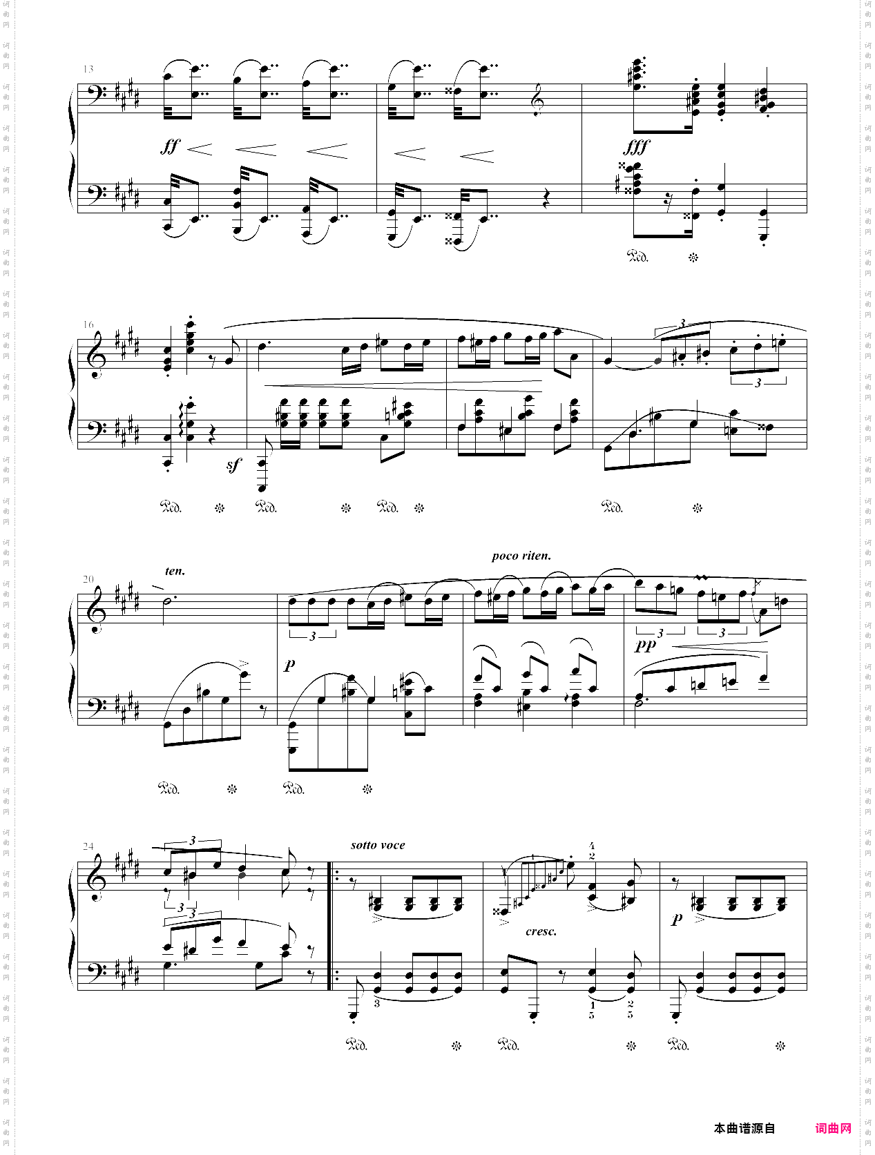 278·第十级中外名曲波兰舞曲op·26 no·1-中国音乐学院钢琴考级全国通用教材第二套