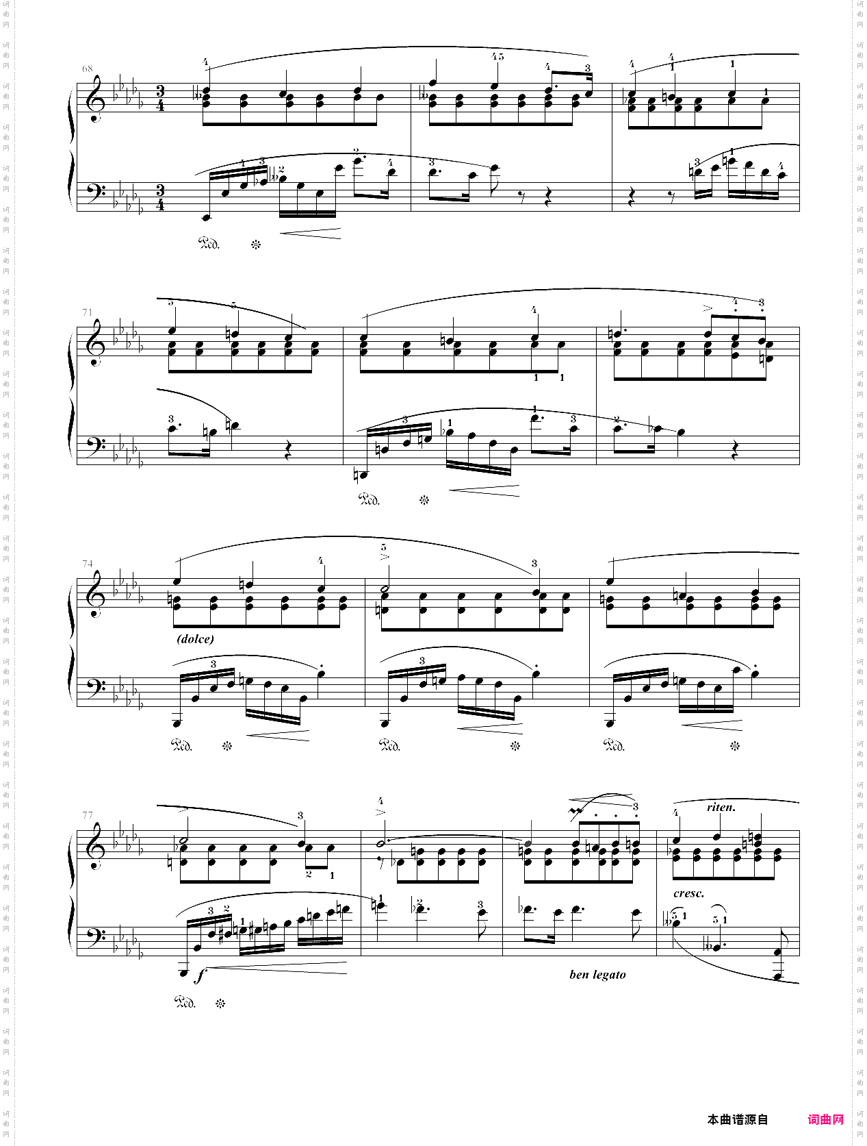 278·第十级中外名曲波兰舞曲op·26 no·1-中国音乐学院钢琴考级全国通用教材第二套