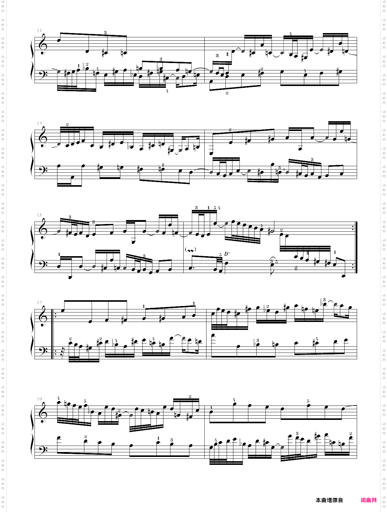 274·第十级前奏曲与赋格前奏曲与赋格平均律no·20-中国音乐学院钢琴考级全国通用教材第二套