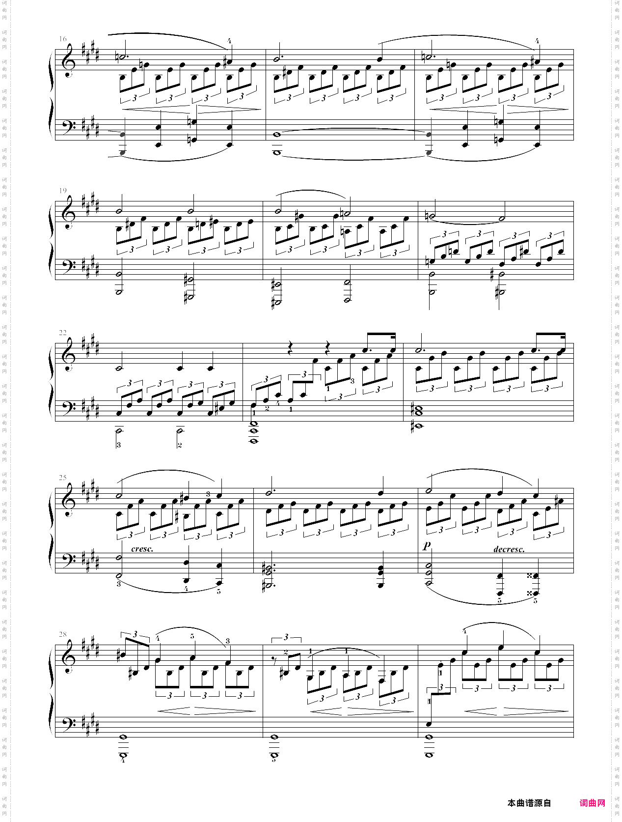 142·第六级自选曲目奏鸣曲月光-中国音乐学院钢琴考级全国通用教材第二套
