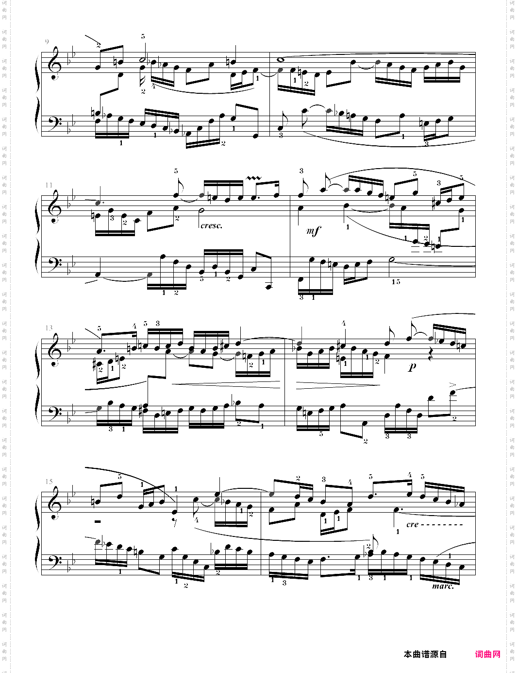 三部创意曲 sinfonia no·14 bb大调巴赫