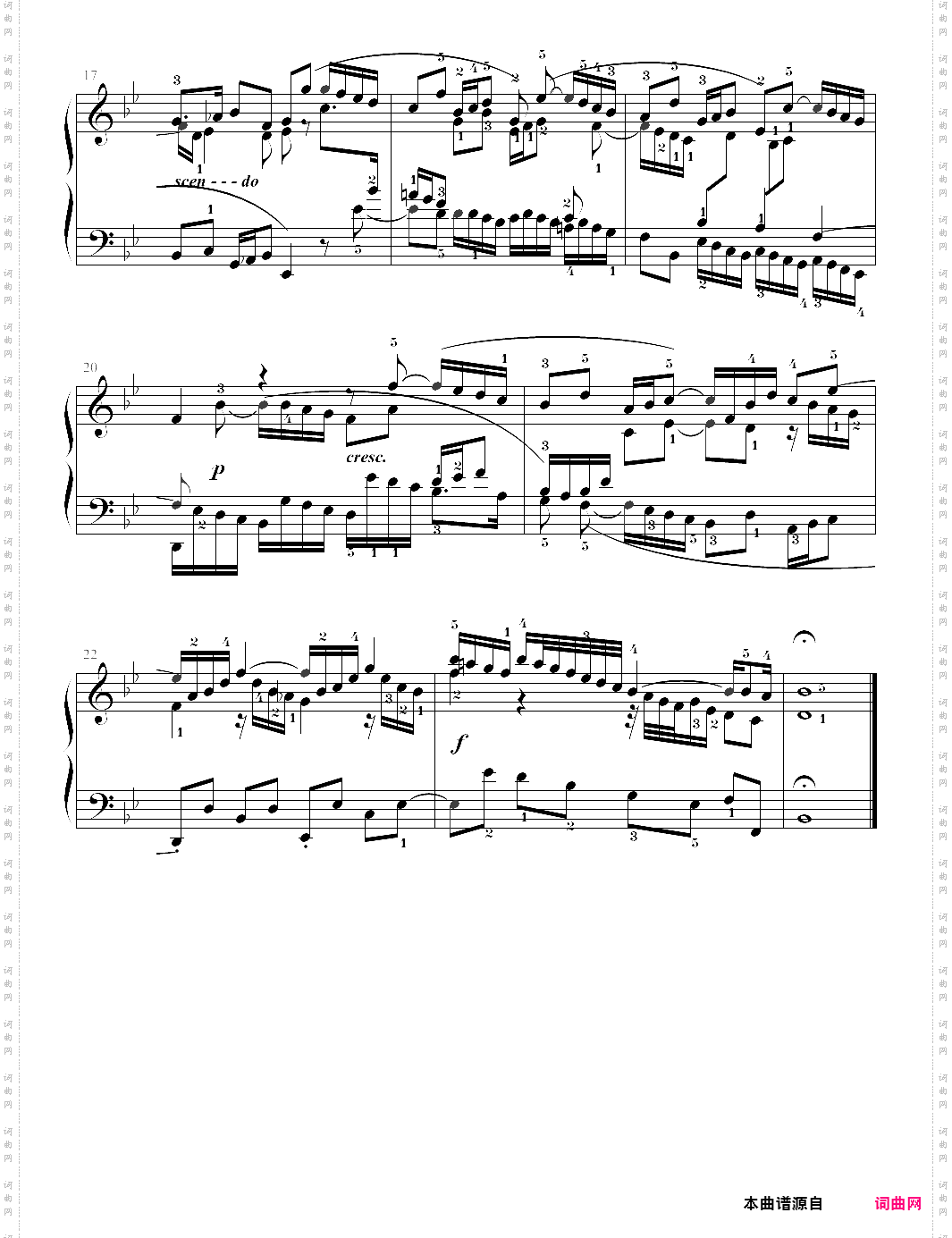 三部创意曲 sinfonia no·14 bb大调巴赫