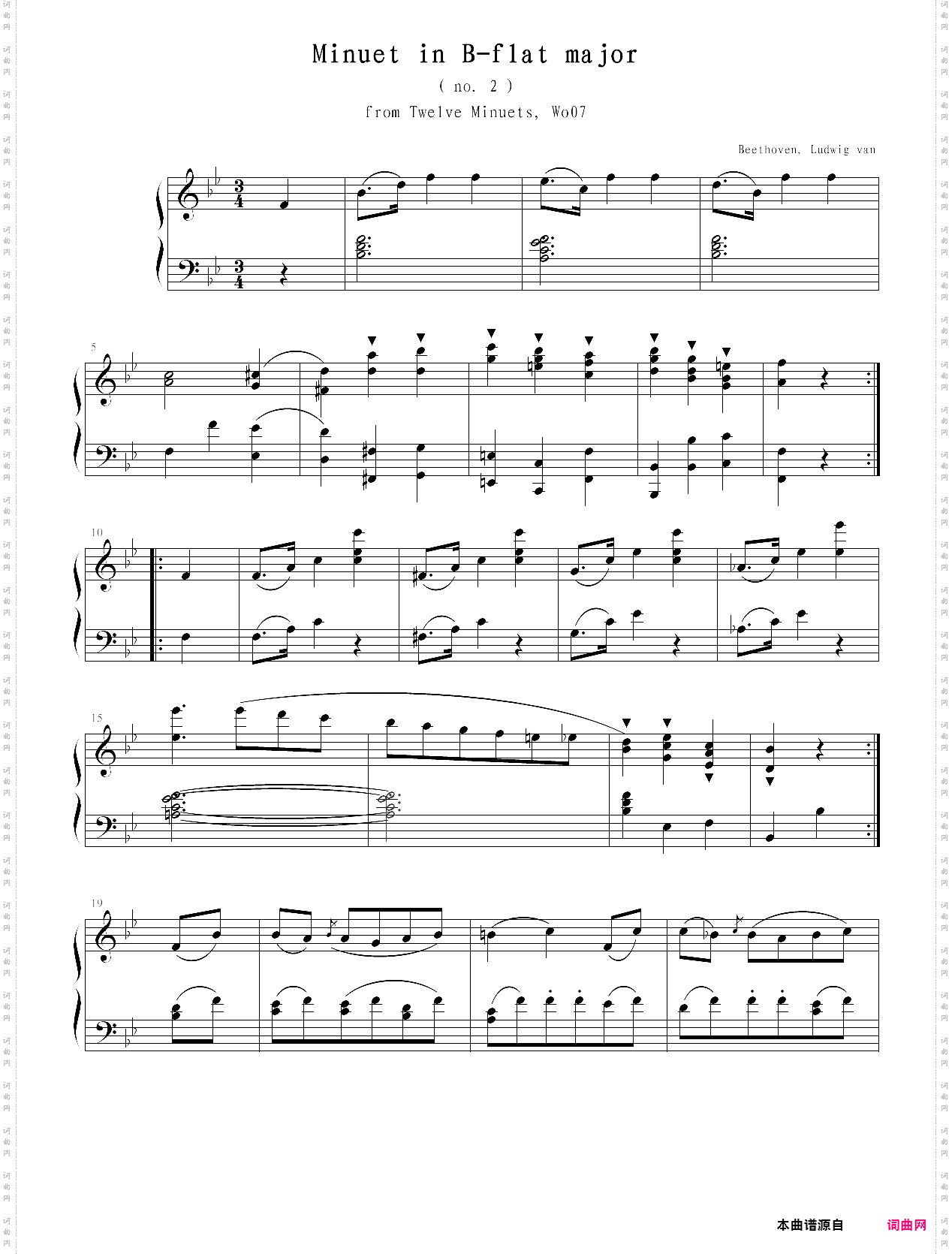 贝多芬12首小步舞曲 no· 2