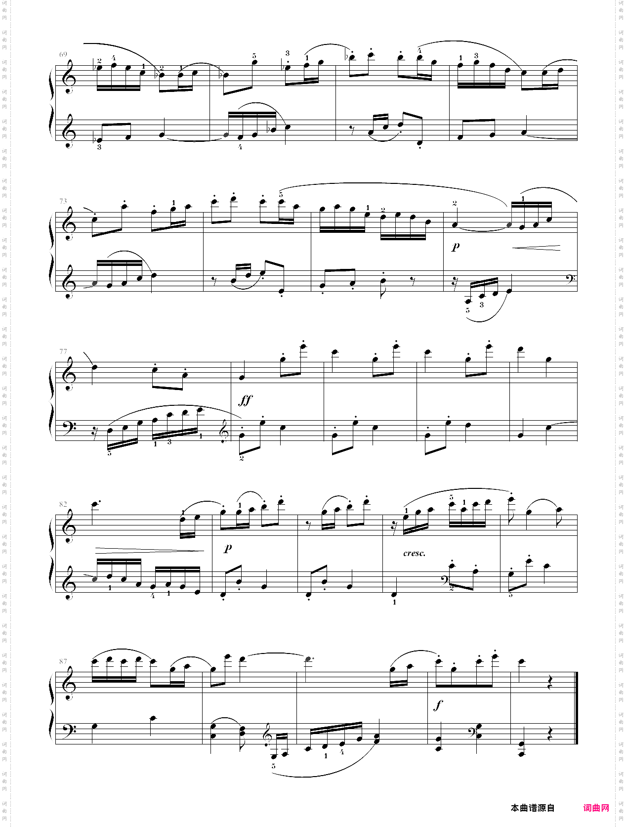 76·第七级复调乐曲宫调式—小喇叭-中央音乐学院业余考级教程