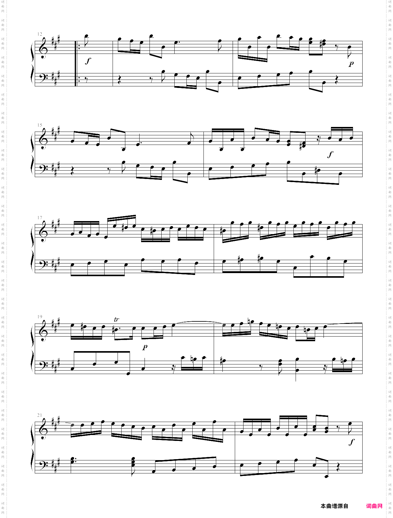 102·第五级复调乐曲a大调奏鸣曲-中央音乐学院业余考级教程