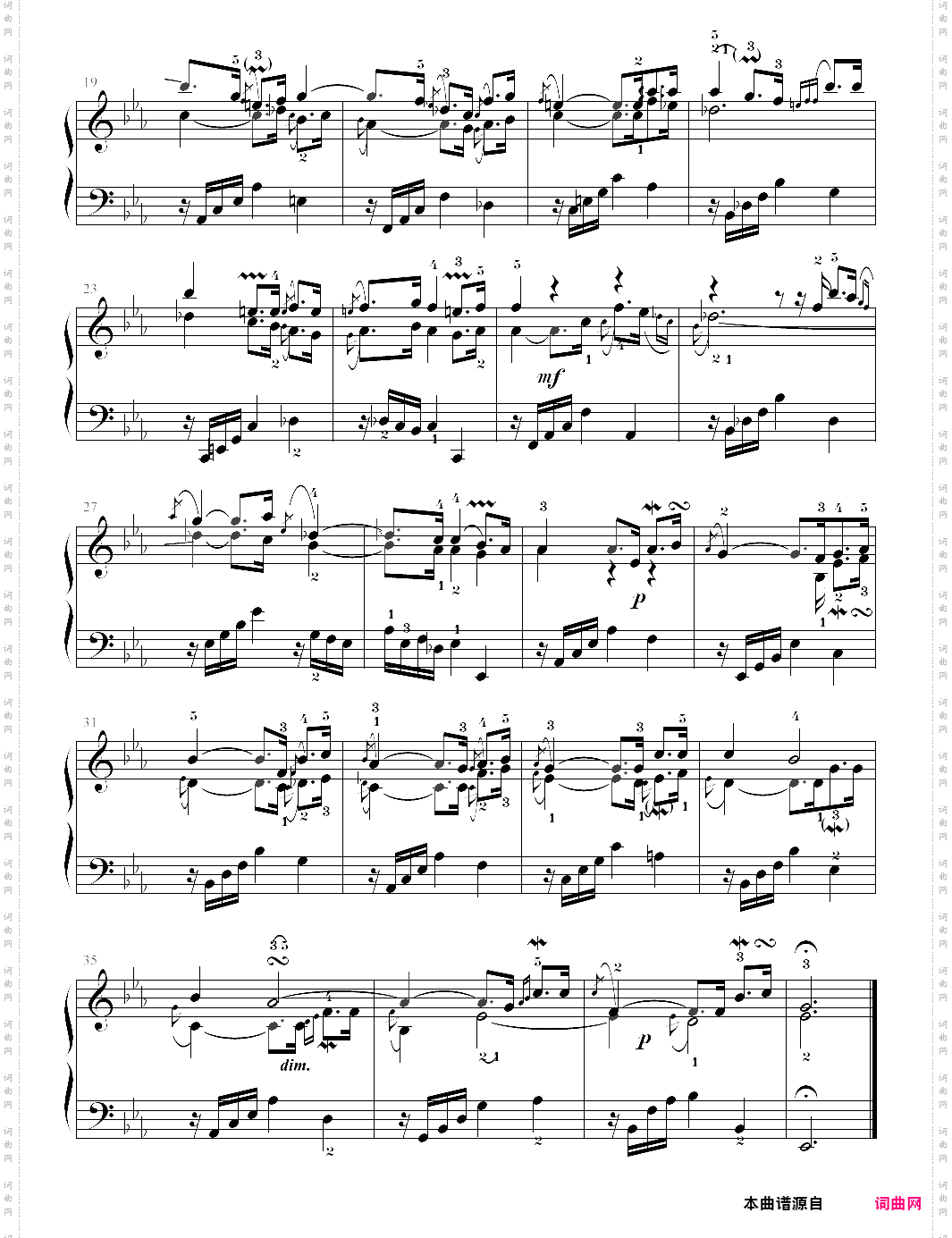 三部创意曲 sinfonia no·5 eb大调巴赫