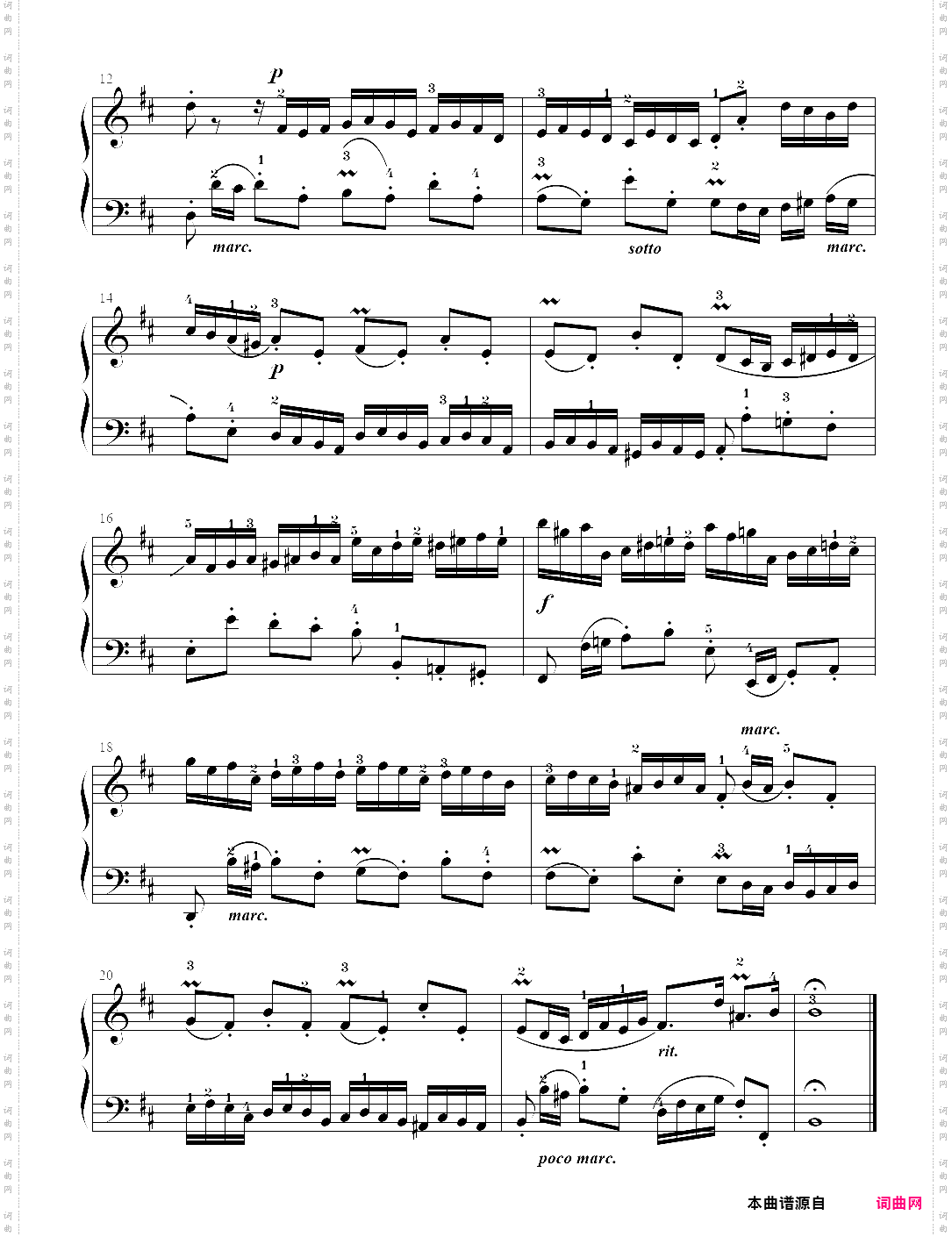 二部创意曲 no·15 d大调中音协考级曲目6级06