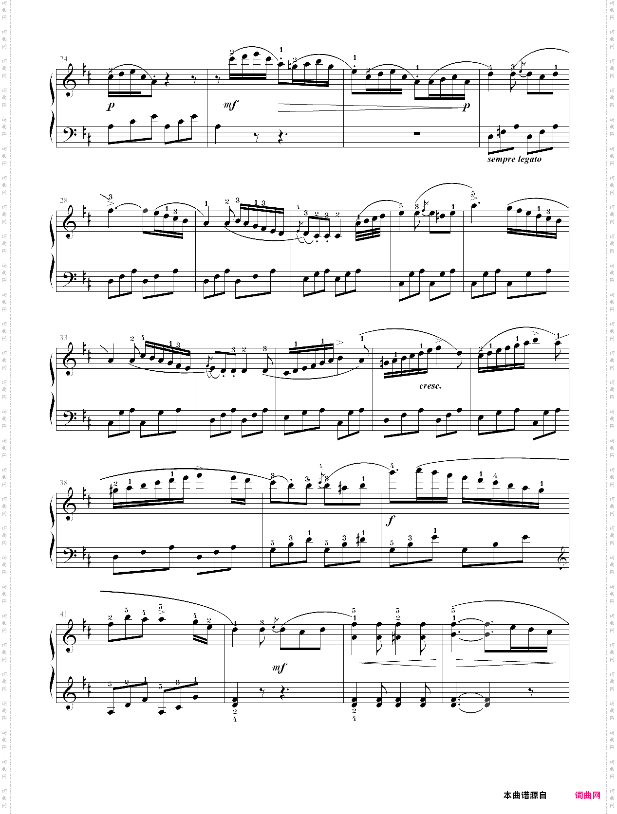 d大调小奏鸣曲第二乐章op·55 no·5音协考级第5级