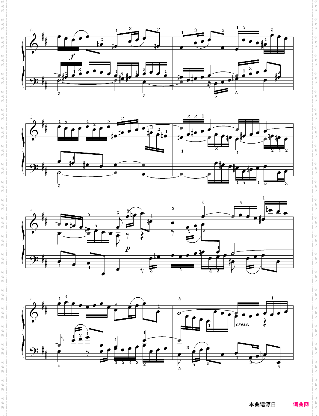 三部创意曲 sinfonia no·3 d大调巴赫