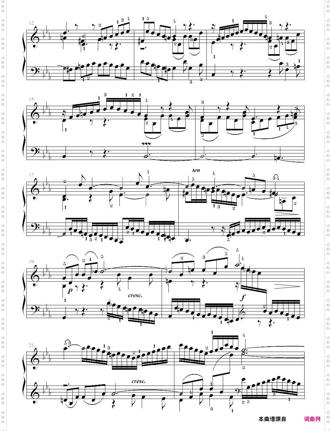三部创意曲 sinfonia no·2 c小调巴赫