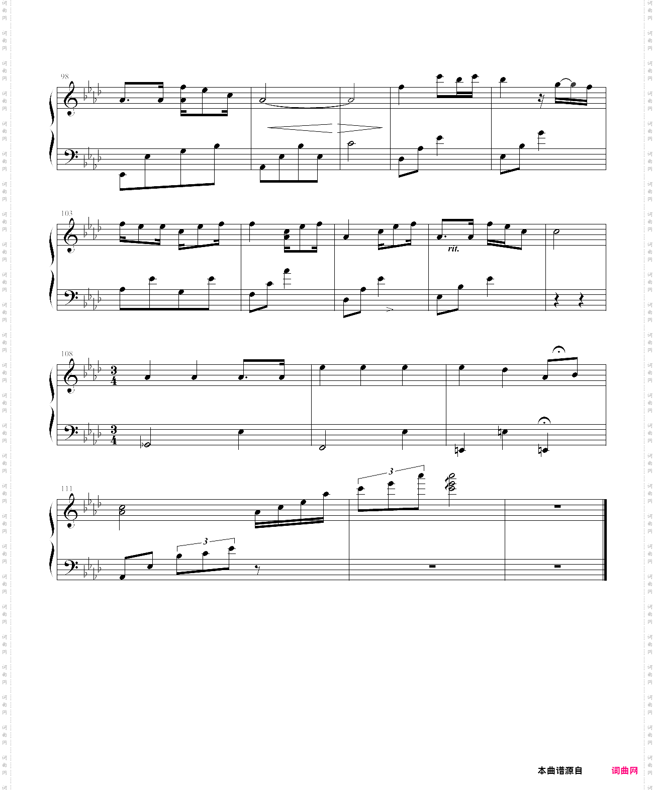 我的歌声里升f转降g调