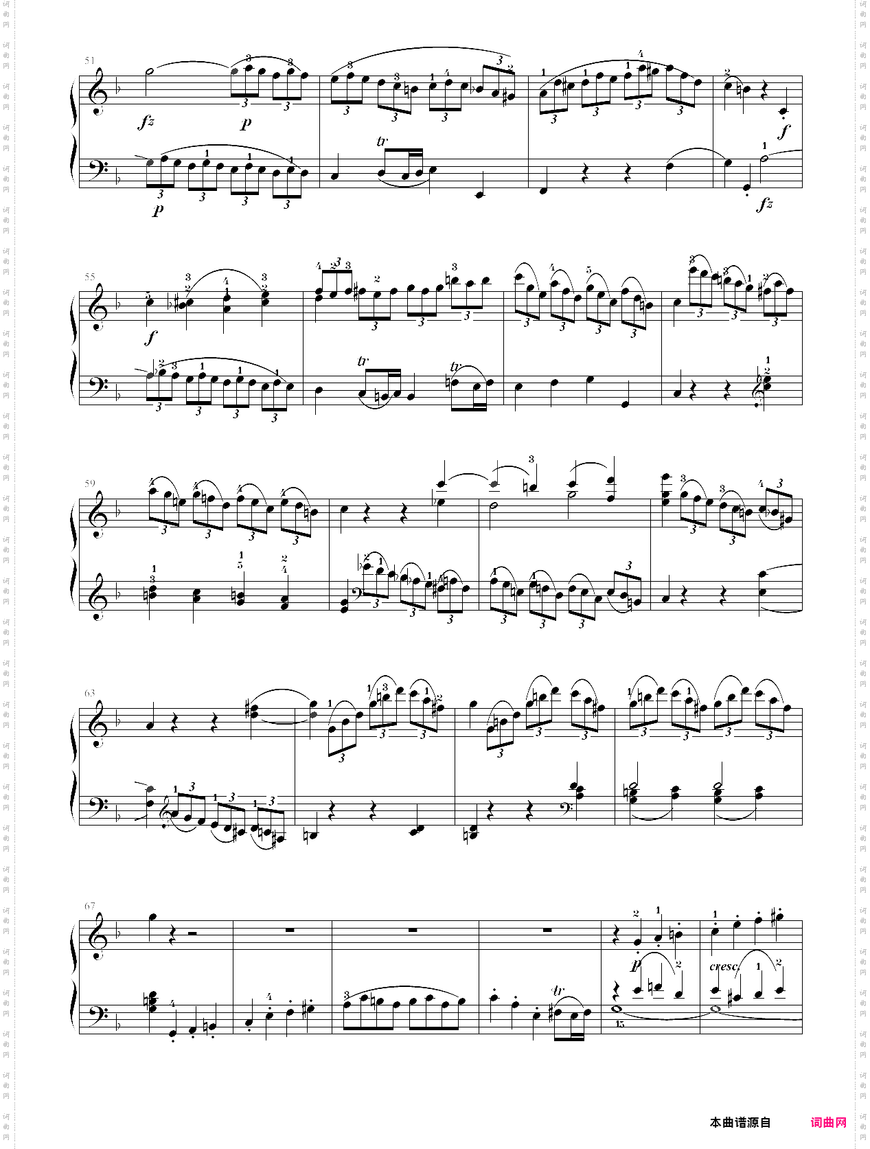 f大调奏鸣曲第一乐章 k·494中音协考级9级05