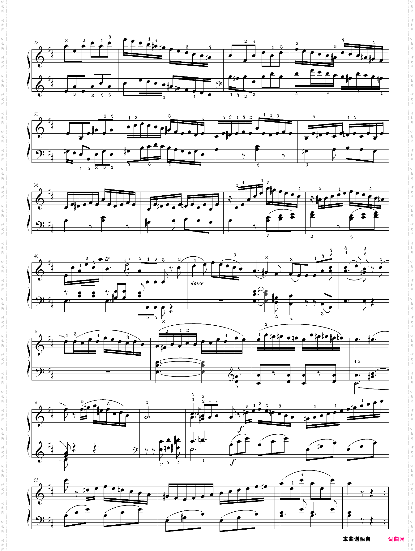 莫扎特d大调钢琴奏鸣曲k576第一乐章