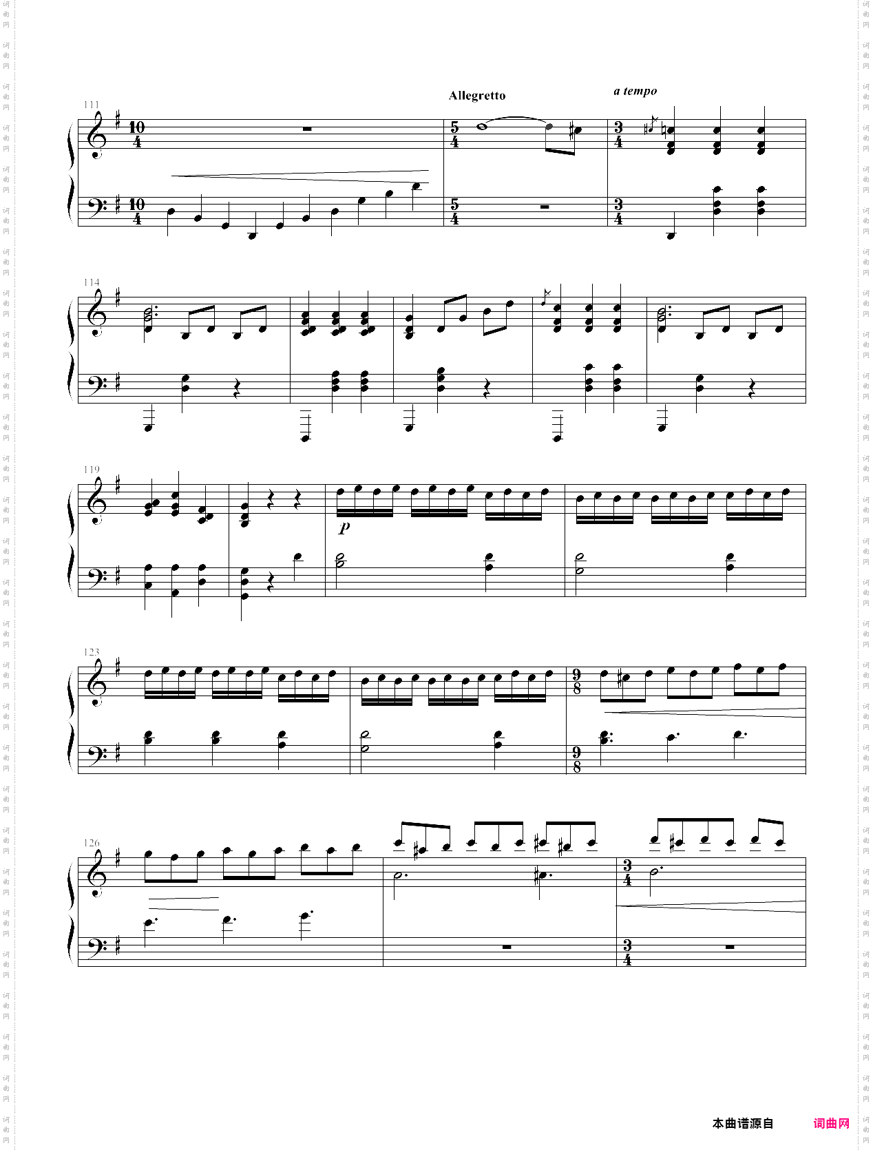 湖北省恩施州钢琴10级曲目：古代小步舞曲