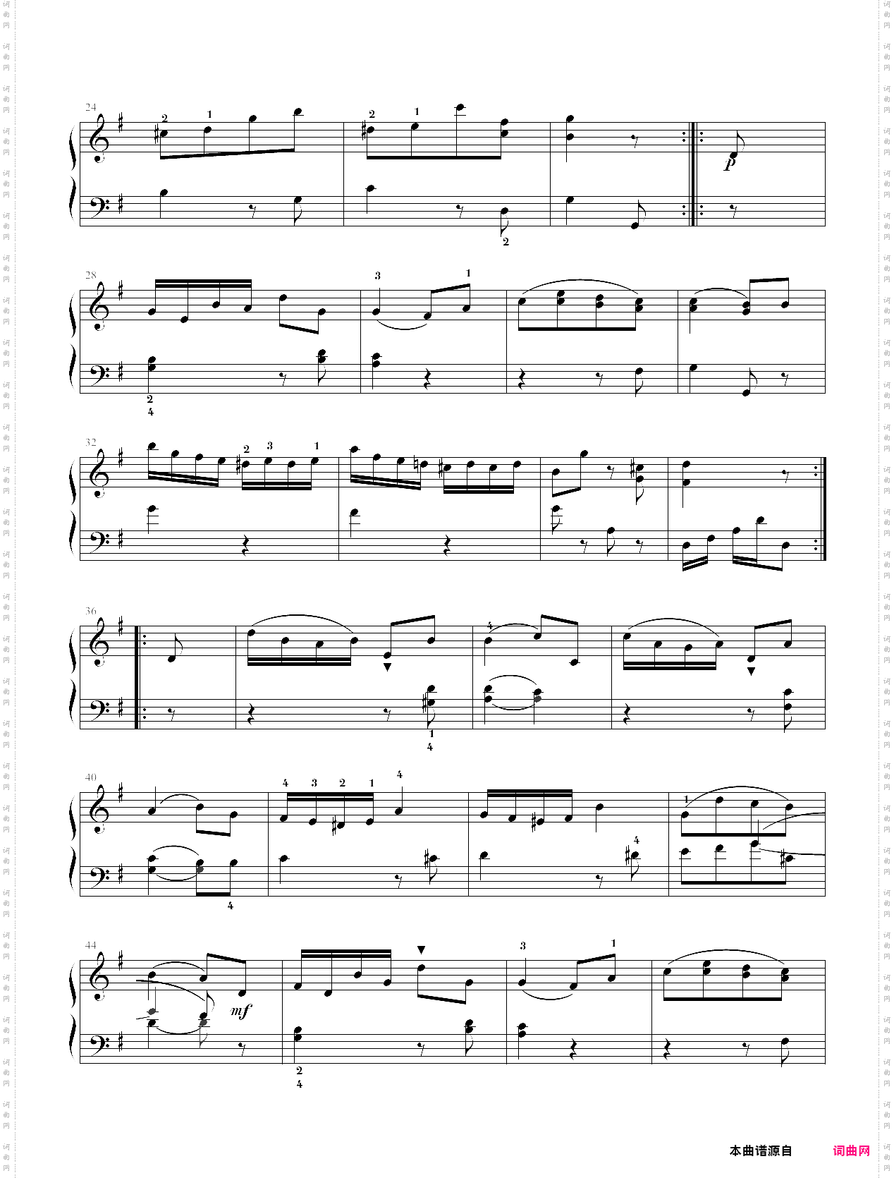第六级大型乐曲g大调奏鸣曲第三乐章