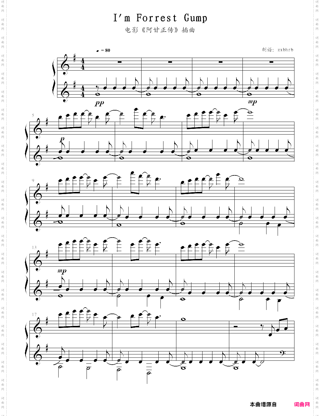im forrest gump阿甘正传主题曲