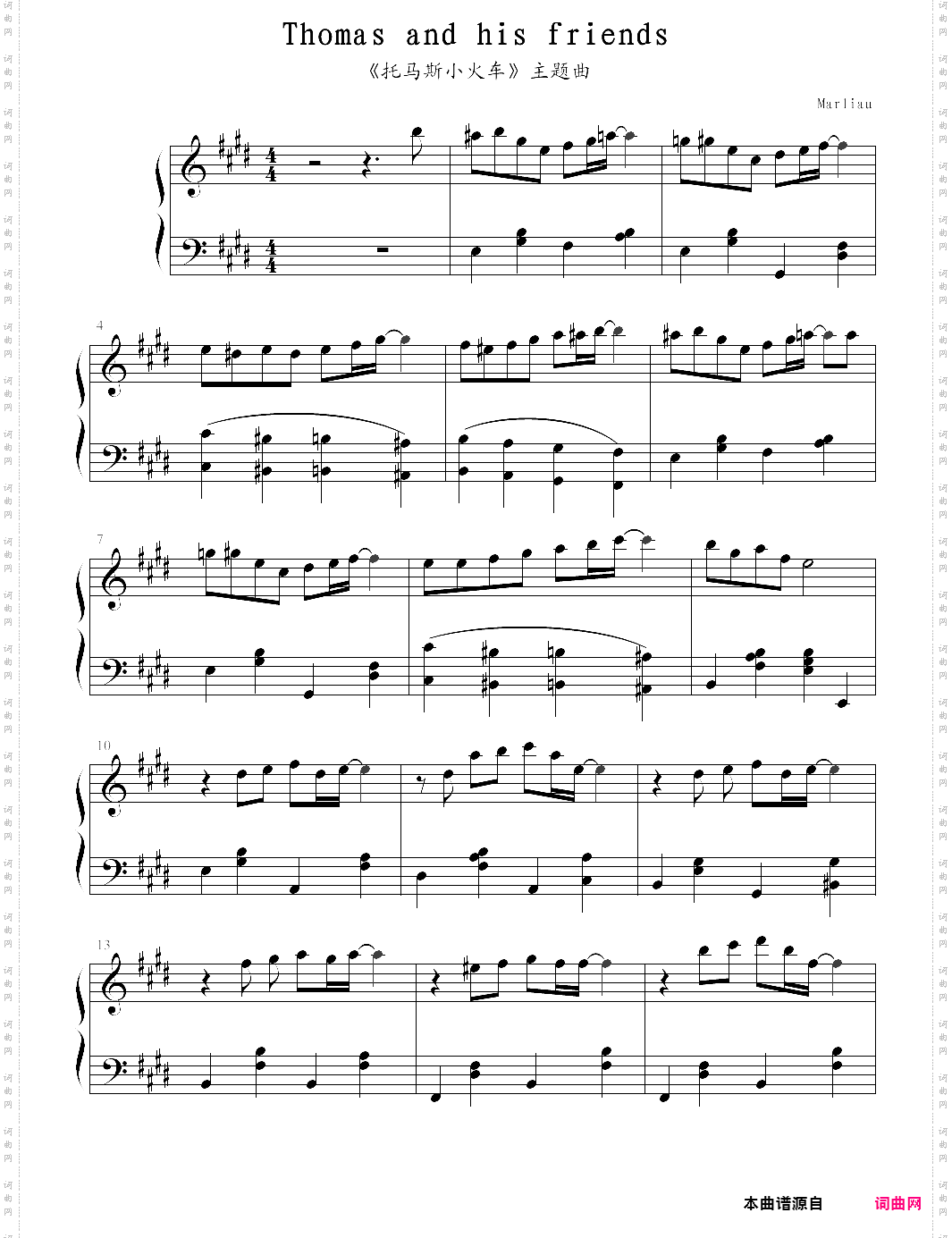 thomas and his friends托马斯小火车主题曲