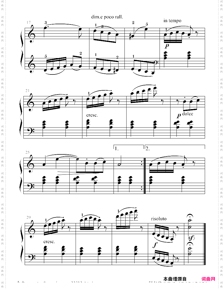 阿拉伯风格曲布格缪勒练习曲op·100 no·2