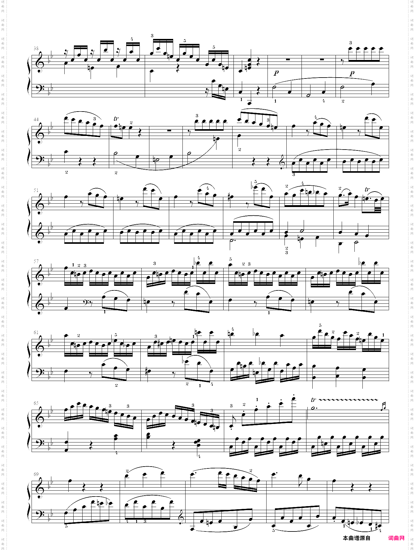 莫扎特降b大调钢琴奏鸣曲k570第一乐章