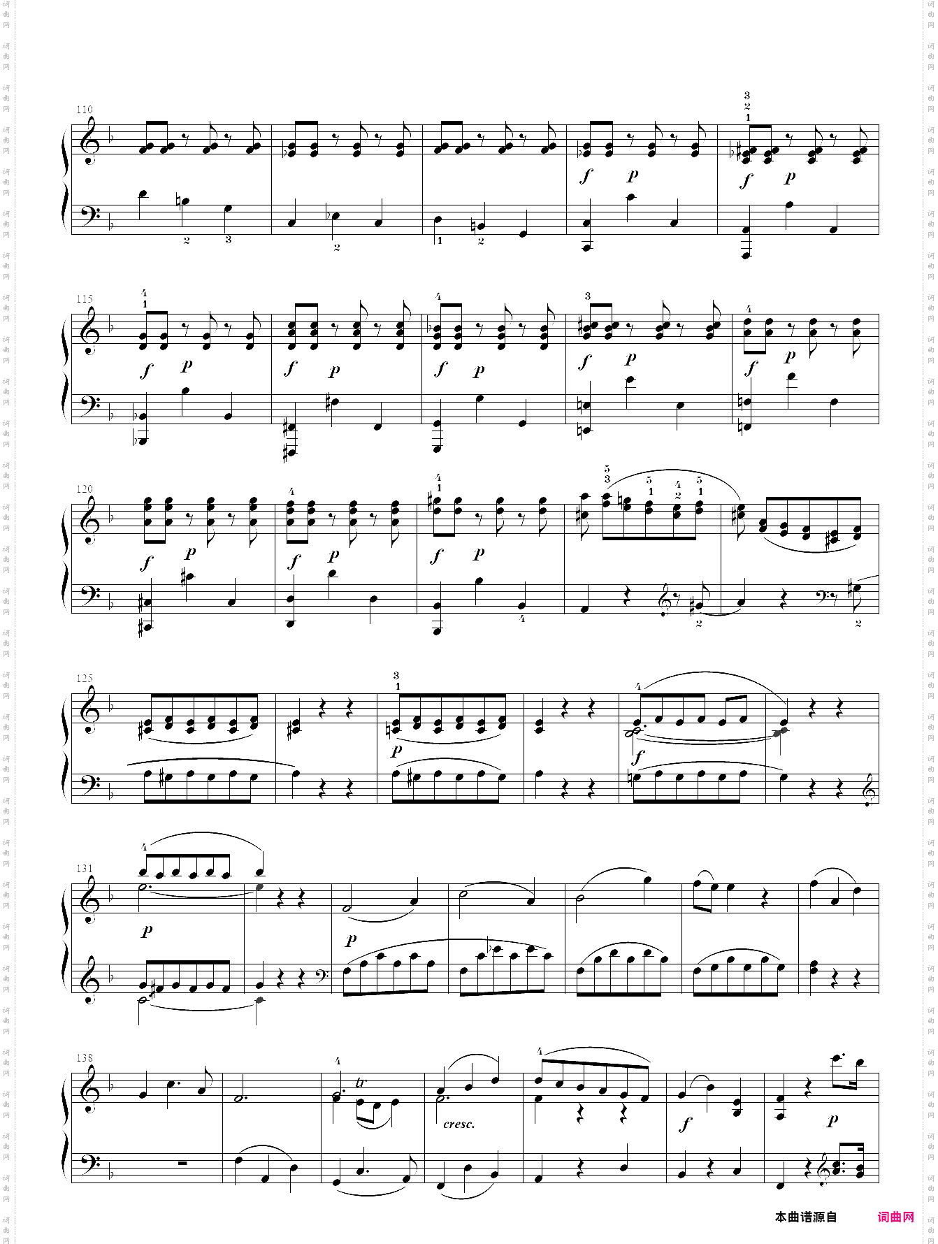 莫扎特f大调钢琴奏鸣曲k332第一乐章