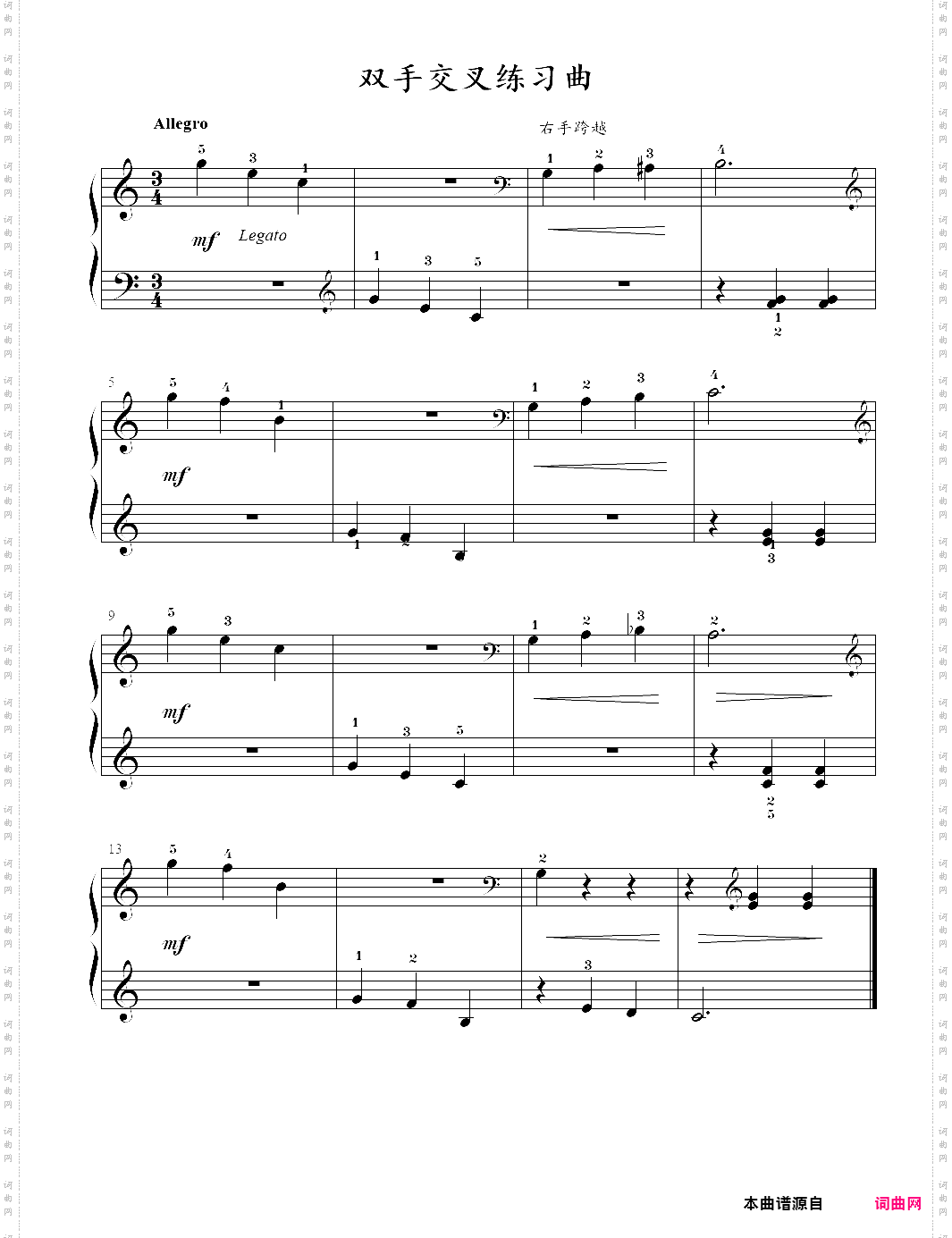 22双手交叉练习曲_小汤3-约翰·汤普森简易钢琴教程3