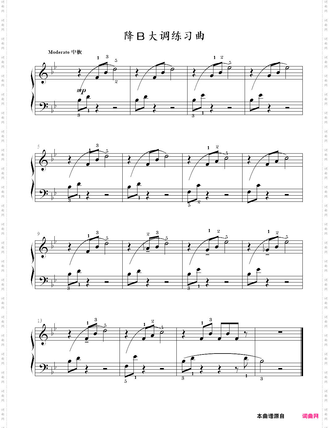25降b大调练习曲_小汤3-约翰·汤普森简易钢琴教程3