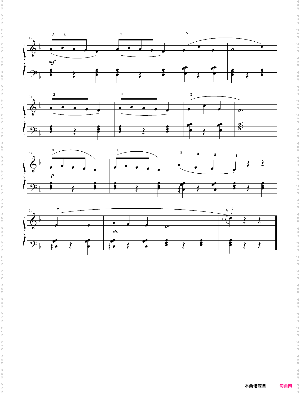 花之舞趣味钢琴技巧里的谱