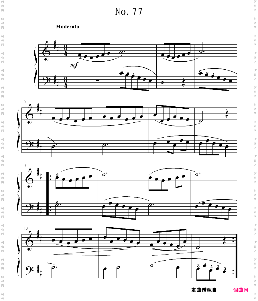 拜厄钢琴基本教程 no·77拜厄练习曲,第77条