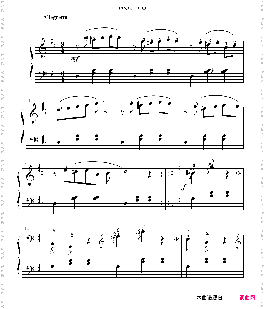 拜厄钢琴基本教程 no·78拜厄练习曲,第78条