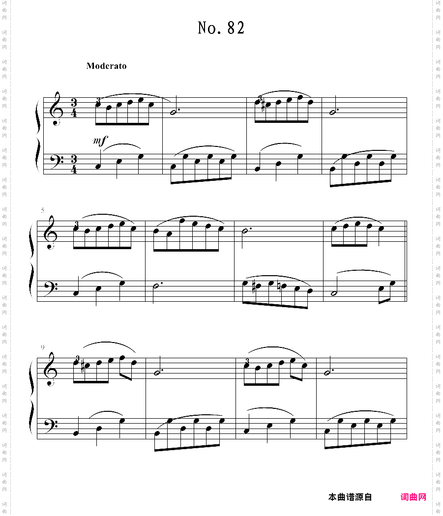 拜厄钢琴基本教程 no·82拜厄练习曲,第82条