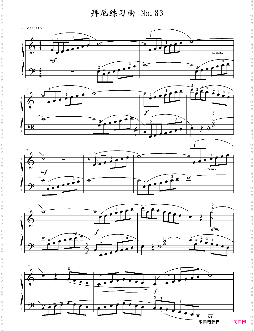 no·83拜厄钢琴基本教程