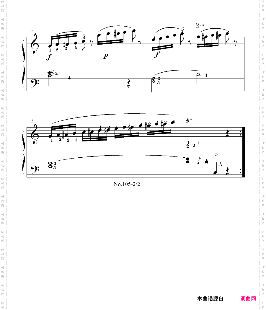 拜厄钢琴基本教程 no·105拜厄练习曲,第105条