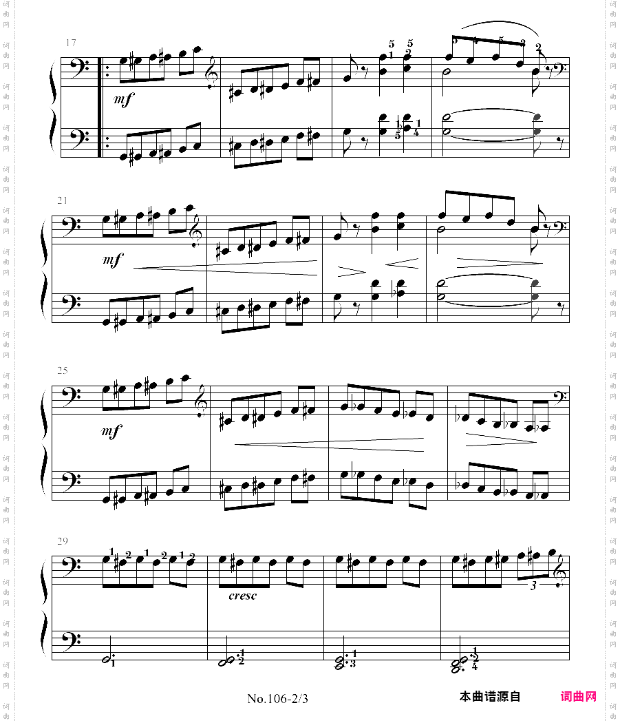 拜厄钢琴基本教程 no·106拜厄练习曲,第106条