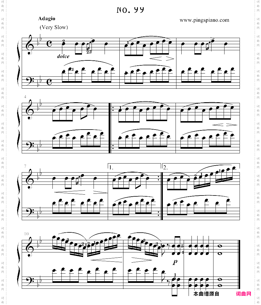 拜厄钢琴基本教程 no·99拜厄练习曲,第99条