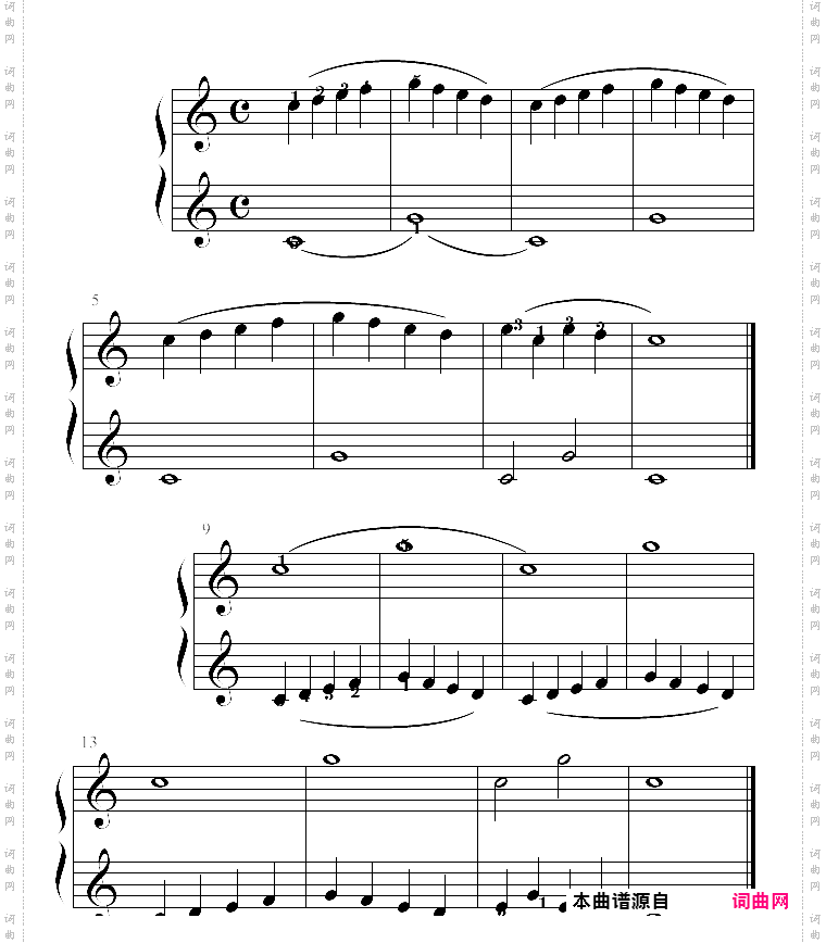 拜厄钢琴基本教程 no·12-13拜厄练习曲,第12-13条