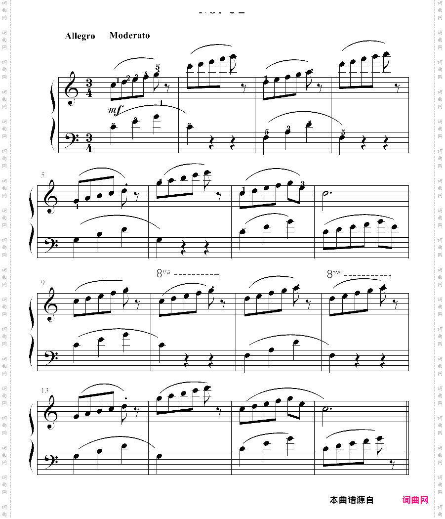 拜厄钢琴基本教程 no·62拜厄练习曲，第62条